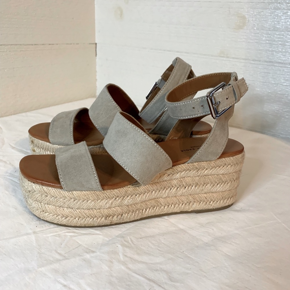 3” Wedge heels with ankle straps by American Eagle.  Size 6.